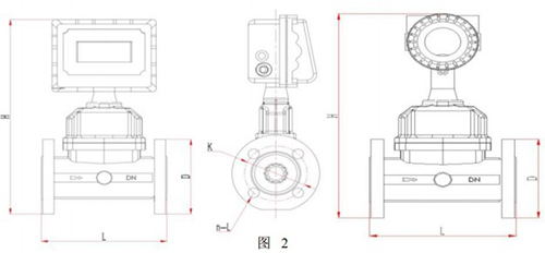 dn25气体涡轮流量计外形图