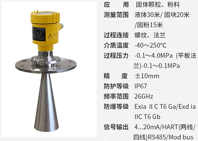 防腐雷达液位计RD708技术参数表图